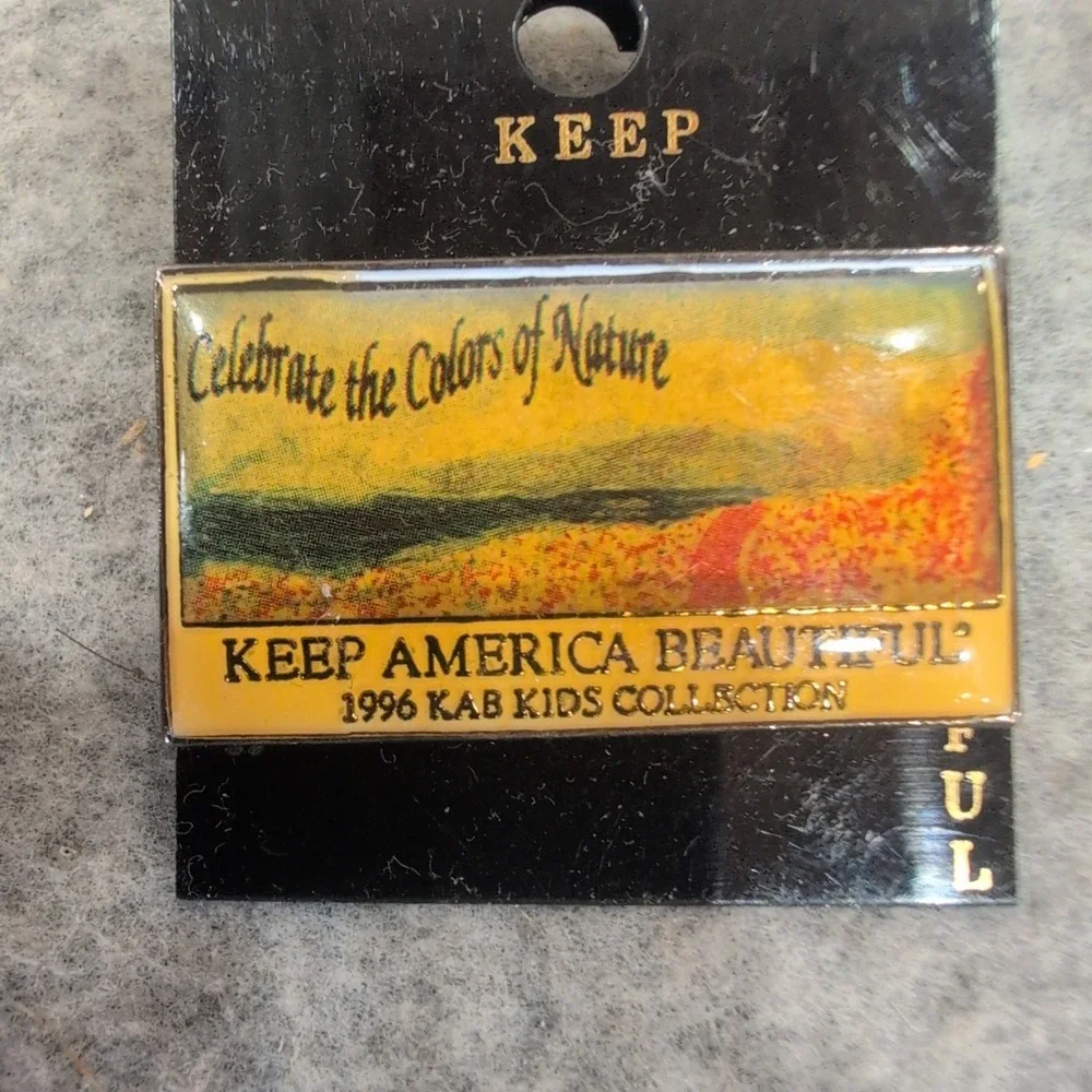 Vintage 1996 Keep America Beautiful Kids Collection Lapel Pin Set of 3 KAB Gold - Picture 2 of 5